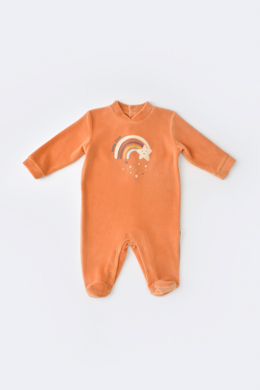 Salopeta Curcubeu cu maneca lunga si botosei din 80%bumbac organic si 20% poliester - , BabyCosy